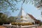 Phra That Si Song Rak temple with the inclined stupa in Loei, Thailand.