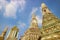 Phraprang Wat Arun, the Iconic Holy Spires of The Temple of Dawn, Bangkok, Thailand