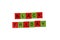 The phrase Black Friday spelled out in green and red Christmas colors wooden alphabet tiles