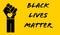 Phrase black lives matter with fist icon.