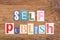 Phrase `Self publish` in cut out magazine letters