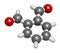 Phthalaldehyde ortho-phthalaldehyde, OPA disinfectant molecule. 3D rendering. Atoms are represented as spheres with.