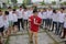 Phu Tho, Viet Nam - December 03,2016 :Staffs are happy and funny with team building activities of company