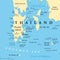 Phuket, largest Island of Thailand, political map with surrounding area