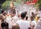 PHUKET- OCT 07 : Taoism participants in a street procession of t