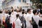 PHUKET- OCT 07 : Taoism participants in a street procession of t