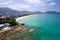 Phuket Thailand patong bay. Panorama landscape nature view from Drone camera. Aerial view of patong city in phuket thailand.