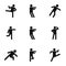 Physical activity icons set, simple style