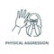 Physical aggression vector line icon, linear concept, outline sign, symbol