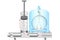 The physical device is an electroscope that is placed in an airless space