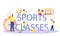 Physical education or school sport class typographic header concept. Students
