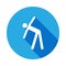 physical exercise icon with long shadow. Element of sport icon with long shadow.Signs and symbols collection icon for websites, we