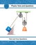 Physical experiment. Pulley system. Lifting a load. Thrust and linear momentum on inclined plane. Template for exam question