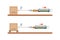 Physical experiment to study the strength friction physics and force movement. Box moving and dynamometer captures the value