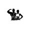 Physical Fitness, Sport Gym Logo,Bodybuilder with big muscles posing,
