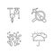 Physical and life sciences pixel perfect linear icons set
