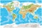 Physical map of Earth detailed topographic world