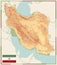 Physical map of Iran Old Colors. Empty map