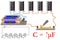 The physical problem, the electrical circuit of the series connection of capacitors