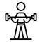 Physical rehabilitation dumbbell icon, outline style
