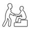 Physical support, assistance outline icon