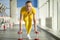 Physically fit woman at the gym with dumbbells ready to strengthen her arms and biceps