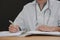 physician doctor write medical examination or prescription note