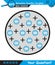 Physics - Experimental study of photoelectric effect, Circuit Diagram for The Photoelectric Effect, Quantum Physics, Vector Illust