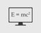 Physics Icon. E=mc square equation on computer screen