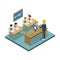 Physics lesson at school isometric icon