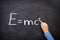 Physics science formula equation blackboard, E=mcÂ²