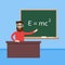 Physics teacher in the classroom. Vector illustration