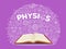 Physics textbook science formulas on school board