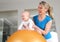 Physiotherapy with Baby on a Fitness Ball