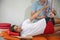 Physiotherapy: Exercise under supervision of physiotherapist. Treatment of pain in the spine w