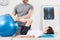 Physiotherapy with fitness ball