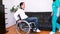 Physiotherapy for patient in wheelchair