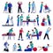 Physiotherapy Rehabilitation People Flat Icons Collection