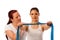 Physiotherapy - therapist doing arm strenghteninh excercises wit