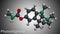 Physostigmine, eserine, C15H21N3O2 molecule. It is cholinesterase inhibitor, toxic parasympathomimetic indole alkaloid. Molecular