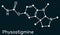 Physostigmine, eserine, C15H21N3O2 molecule. It is cholinesterase inhibitor, toxic parasympathomimetic indole alkaloid. Skeletal