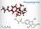 Physostigmine, eserine, C15H21N3O2 molecule. It is cholinesterase inhibitor, toxic parasympathomimetic indole alkaloid. Structural