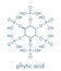 Phytic acid hexakisphosphate, IP6, phytate molecule. Present in seeds and grains of many plants, acting as storage form of.