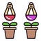 Phyto Lightbulbs vector Grow Light Bulbs with Plants colored icon or logo element