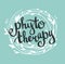 Phytotherapy background. Stylish lettering in the wreath.