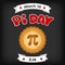 Pi Day, March 14, chalk board background