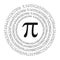 The Pi symbol mathematical constant irrational number on circle, greek letter