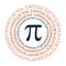 The Pi symbol mathematical constant irrational number on circle, greek letter