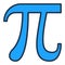 Pi Symbol vector Mathematics concept blue icon or symbol