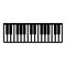 Pianino music keys ivory synthesizer icon black color vector illustration flat style image